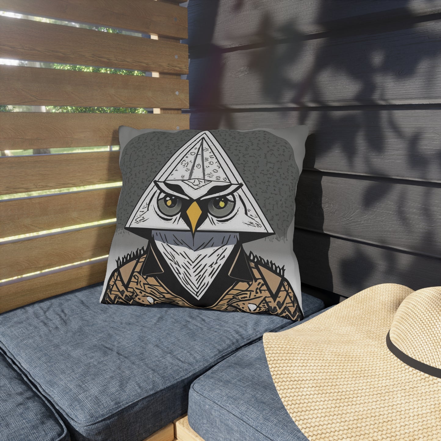 Limited Edition Mystical Illuminati Owl Outdoor Pillow