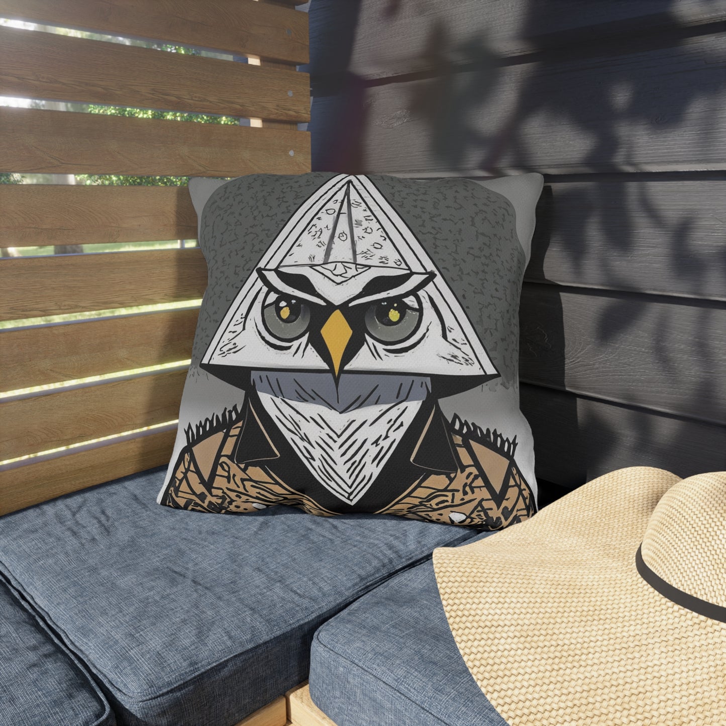 Limited Edition Mystical Illuminati Owl Outdoor Pillow