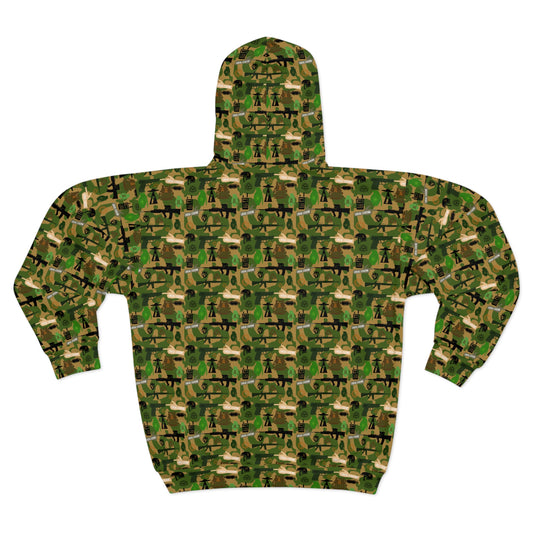 Green Army Camouflage Peace Hoodie