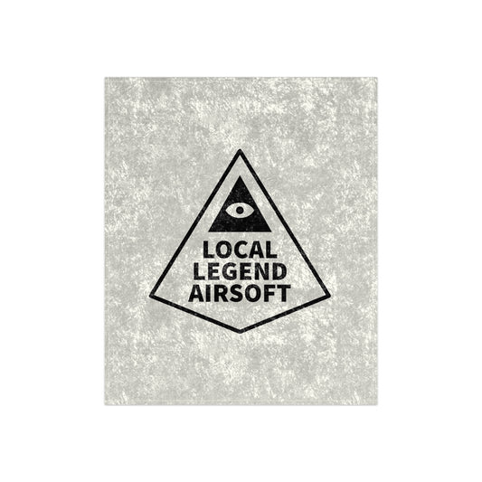 Local Legend Airsoft's Silver Crushed Velvet Blanket