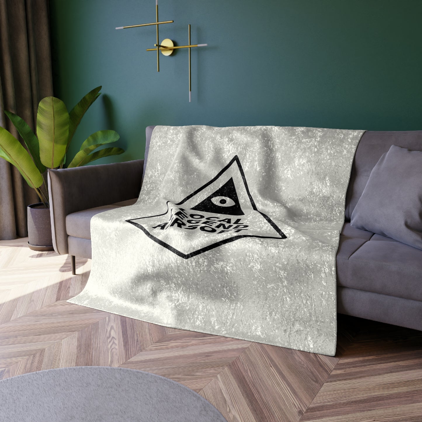 Local Legend Airsoft's Silver Crushed Velvet Blanket