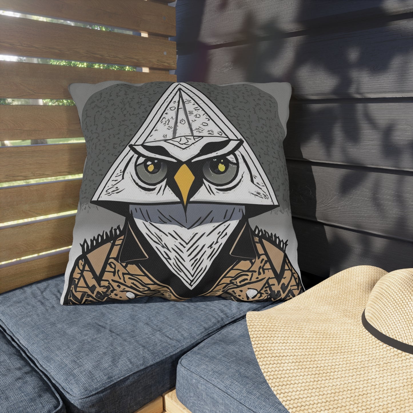 Limited Edition Mystical Illuminati Owl Outdoor Pillow